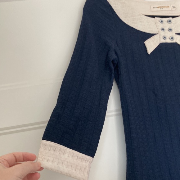 Anthropologie top Pilcro navy and off white 3/4 sleeve very retro inspired NWOT - Picture 5 of 8